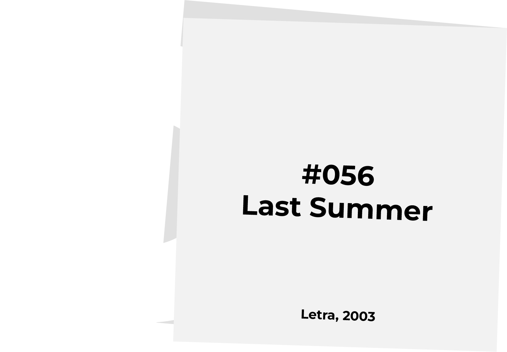 Capa do registro #056 Last Summer